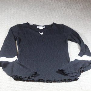 Vintage 90s Obe Size Small Black Bell Sleeve with Lace Sweater